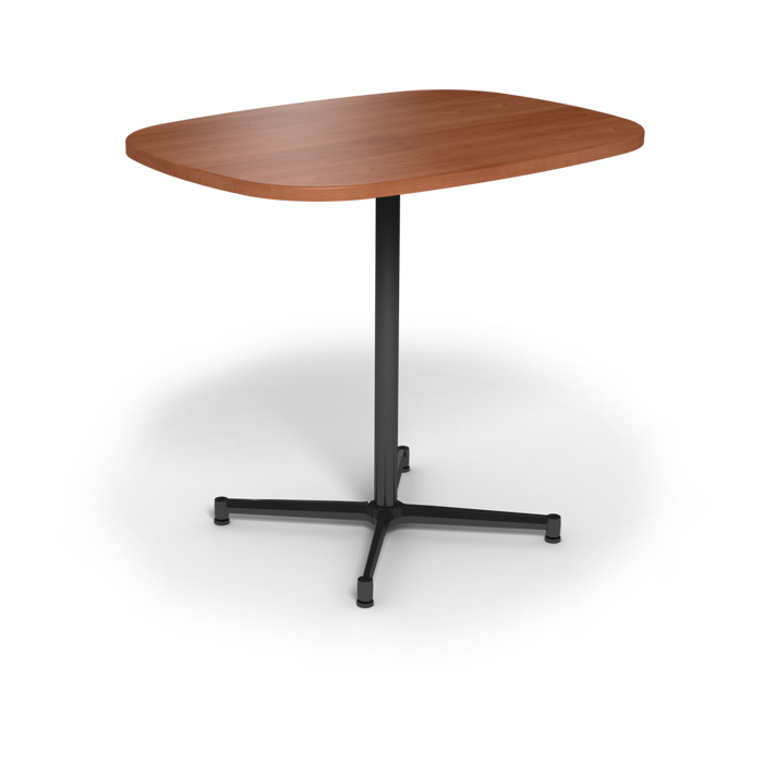 Center Stage Bar Height Super Elliptical Table. Oiled Cherry & Silver Weldment-1