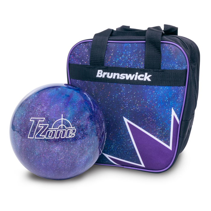 Brunswick Spark Deep Space single tote with T-Zone Deep Space bowling ball-2