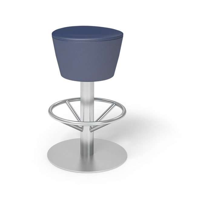 Center Stage Barstool. Ava Royal and Silver Weldment-1