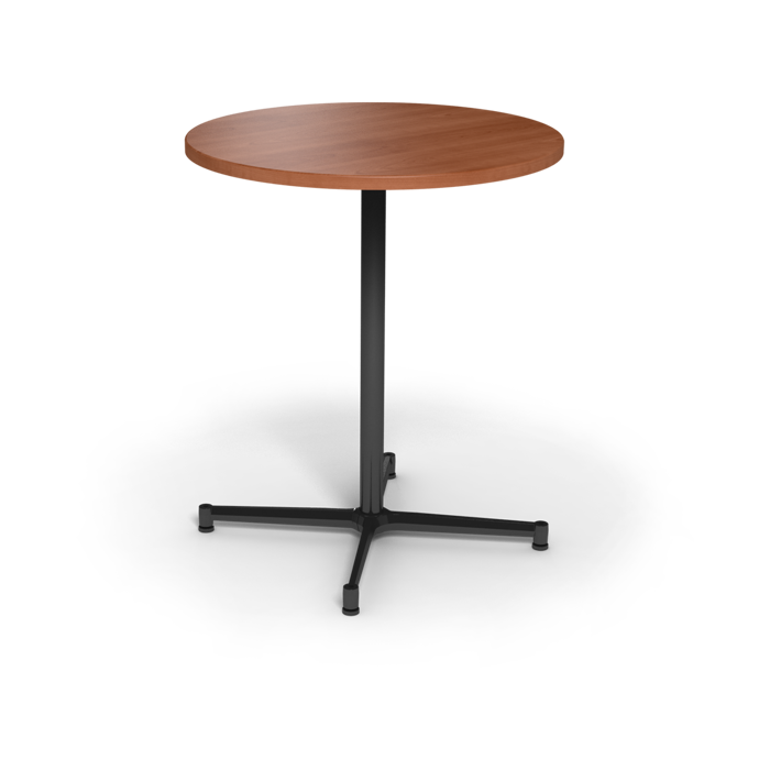 Center Stage, bar height, round table. Oiled cherry & silver weldment.-1