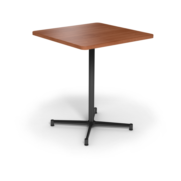 Center Stage Bar Height Square Table. Oiled Cherry & Silver Weldment-1