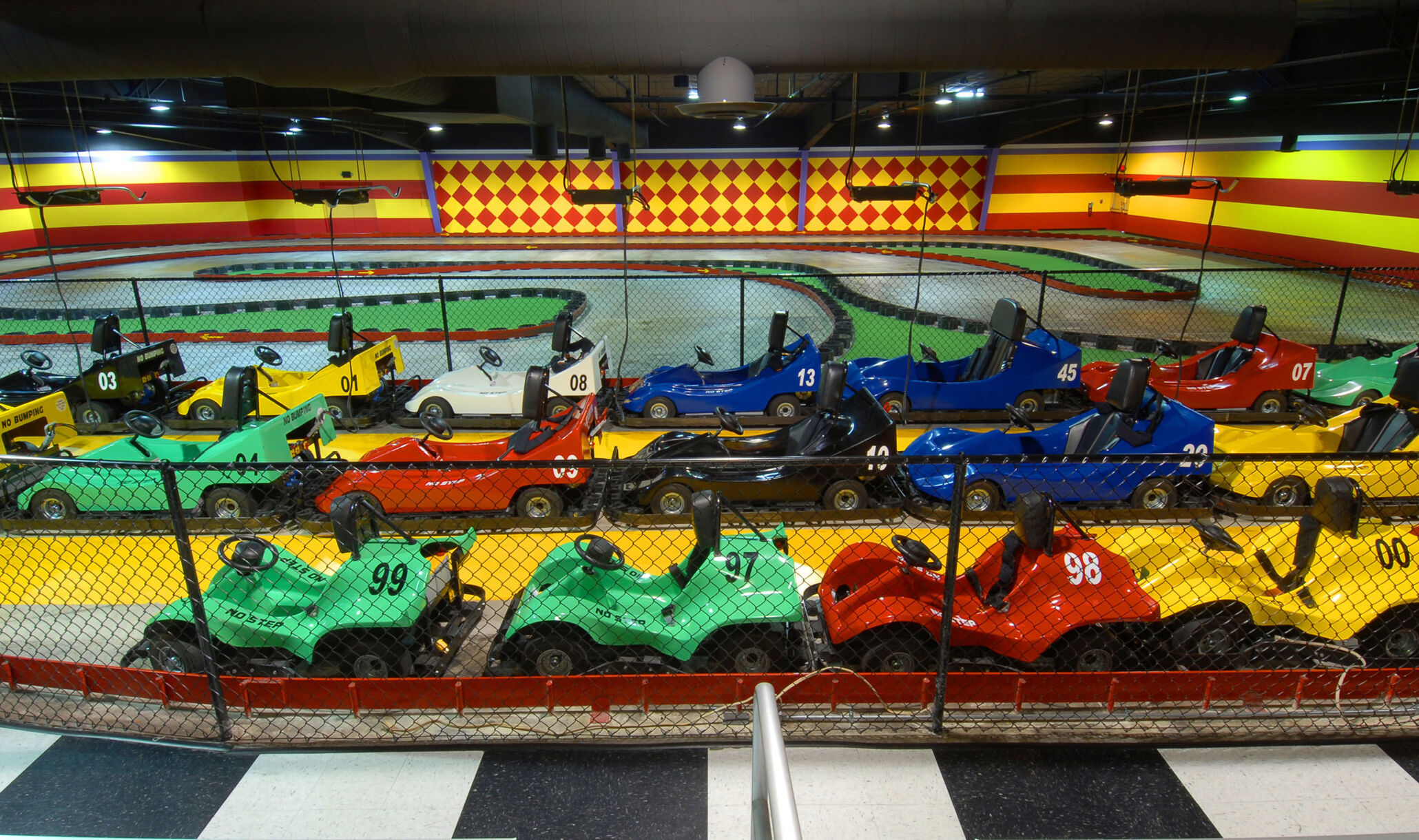 Andy B's - Tulsa Ok - Go Karts in a line-1