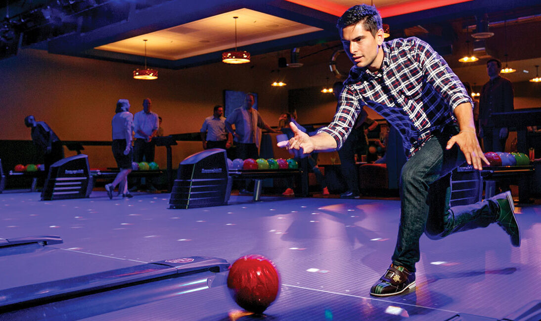 Man Bowling at Kingpins Portland-3