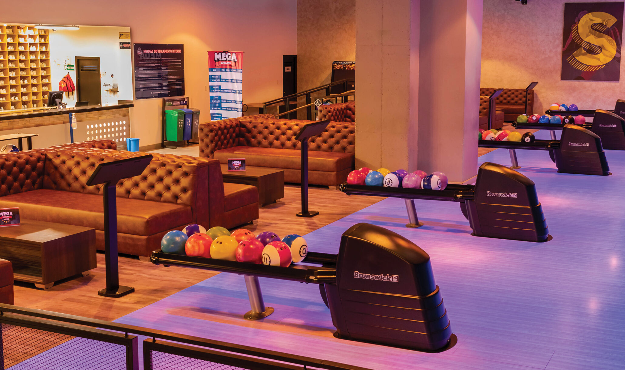 Mega Bowling, Valledupar, Colombia - Bowlers area and seating-2