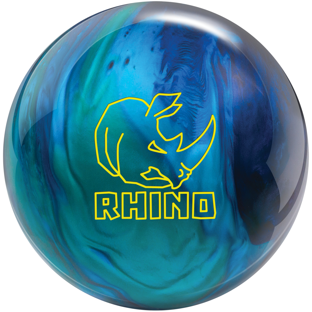 Brunswick Rhino 10 LB Black Blue Silver Bowling Ball NIB 1st Quality 
