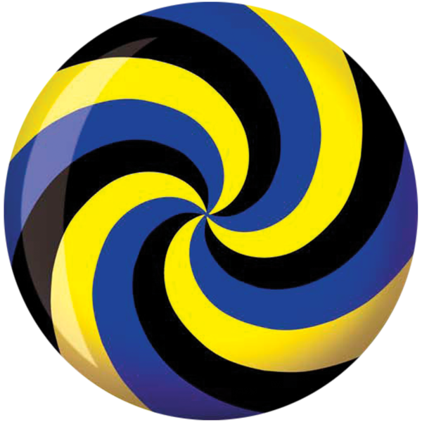 Spiral Yellow Blue Black Viz-A-Ball