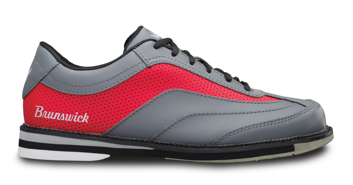 Brunswick Rampage Grey Red Men's Left Handed Bowling Shoes 