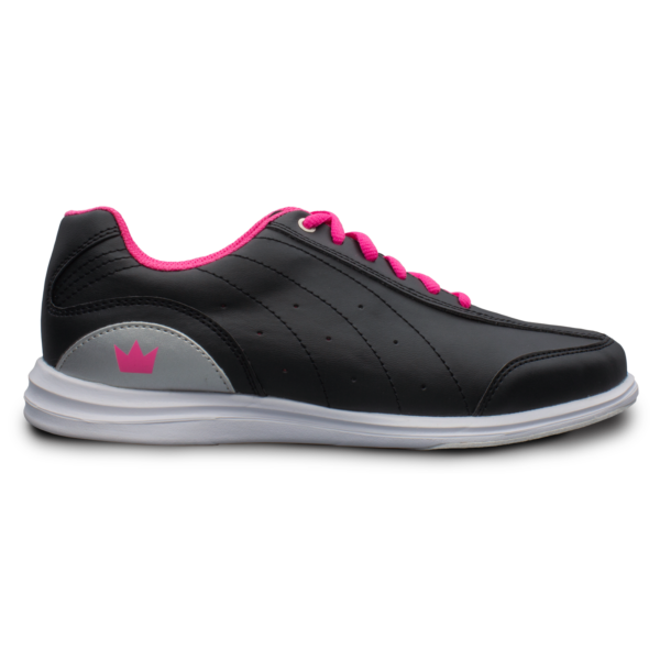 Side view of the Black and Pink Mystic shoe