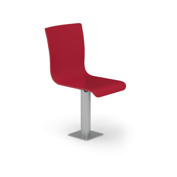 Center Stage - Fixed Seat. Carmen Red Finish with Silver Leg.