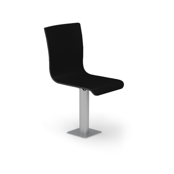 Center Stage - Fixed Seat. Jet Black Finish with Silver Leg.
