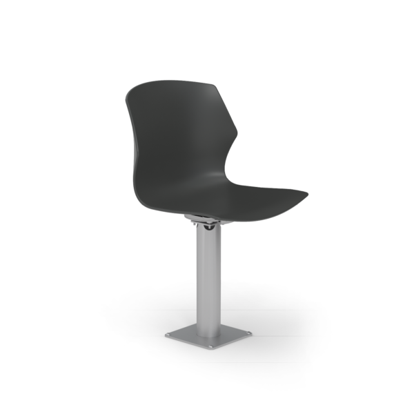 Center Stage - Fixed Plastic Seat.  Color: Road with Silver leg.