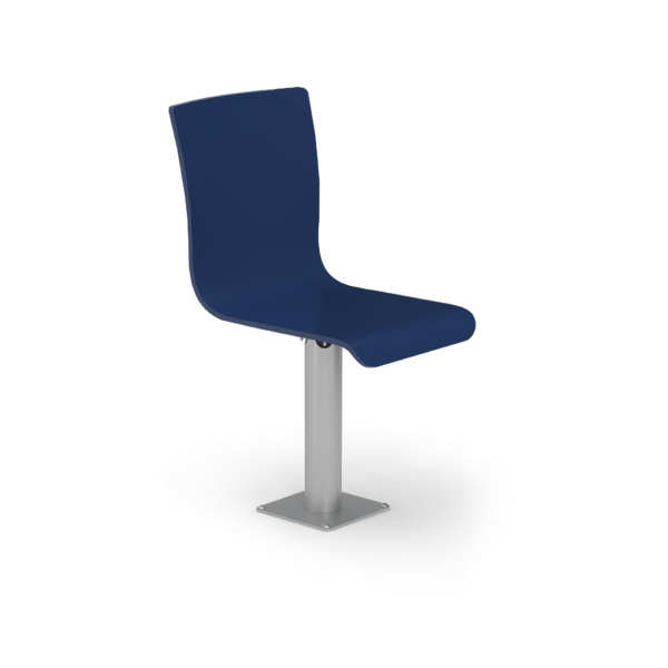 Center Stage - Fixed Seat. Regimental Blue Finish with Silver Leg.