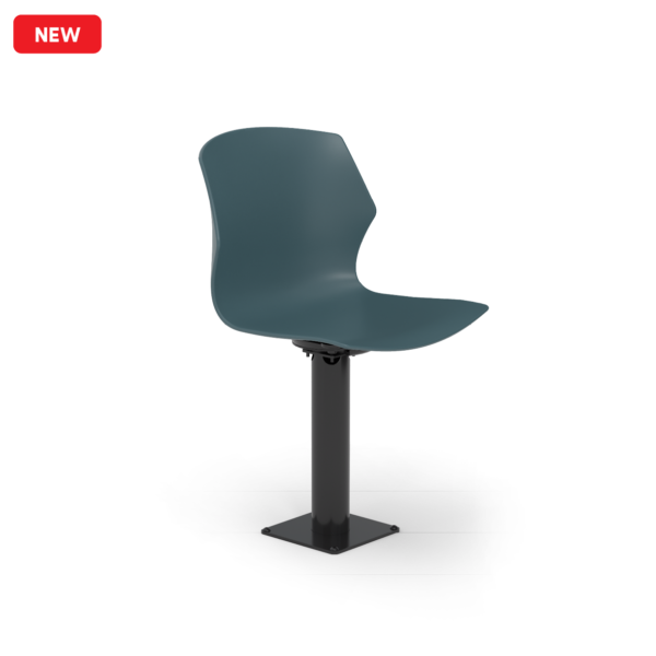 NEW Center Stage - Fixed Plastic Seat.  Color: Gray Blue with Black leg.