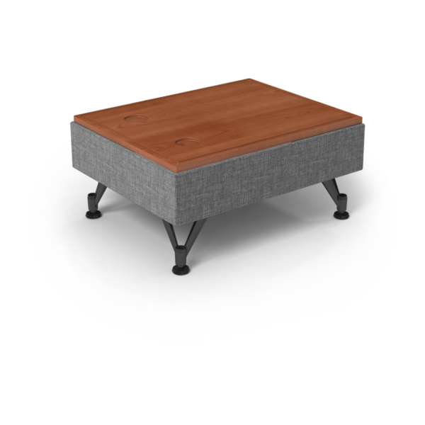 Center Stage Modular Table. Cover Cloth Vesper & Oiled Cherry