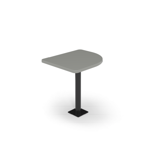 Center Stage Onlane Dining Table. Fashion Grey Top & Black Legs. 30x26 - Curved