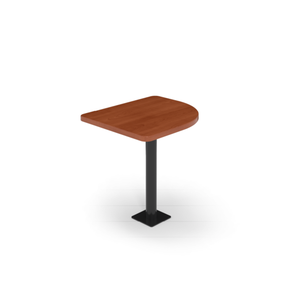 Center Stage Onlane Dining Table. Oiled Cherry Top & Black Legs. 30x26 - Curved