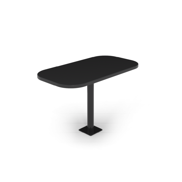 Center Stage Onlane Dining Table. Black Top & Black Legs. 48x26