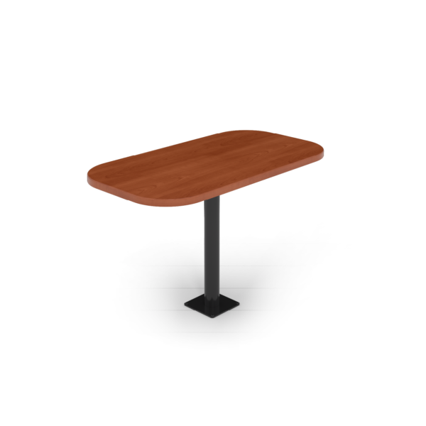 Center Stage Onlane Dining Table. Oiled Cherry Top & Black Legs. 48x26