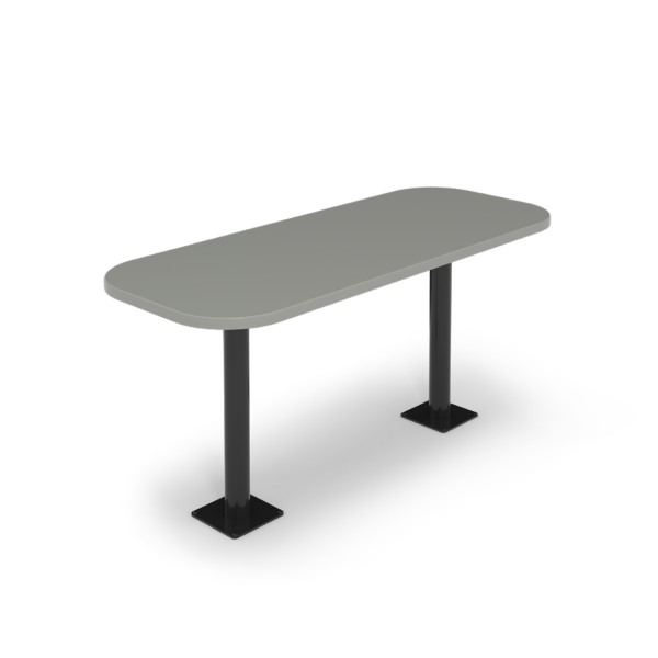 Center Stage Onlane Dining Table. Fashion Grey Top and Black Legs.