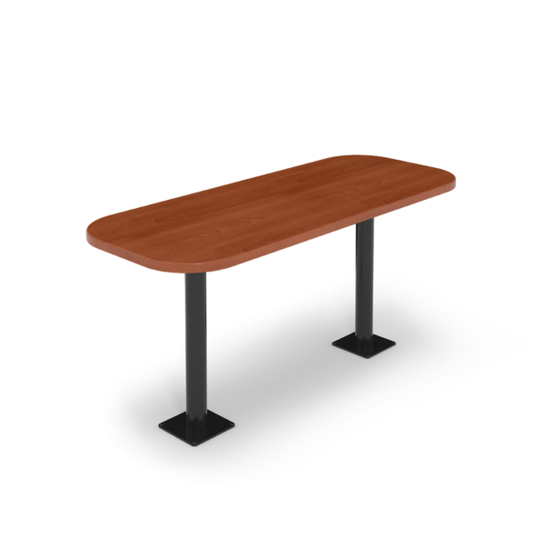 Center Stage Onlane Dining Table.  Oiled Cherry Top and Black Legs.