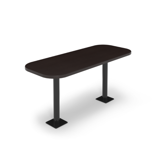 Center Stage Onlane Dining Table. Witchcraft Top and Black Legs.