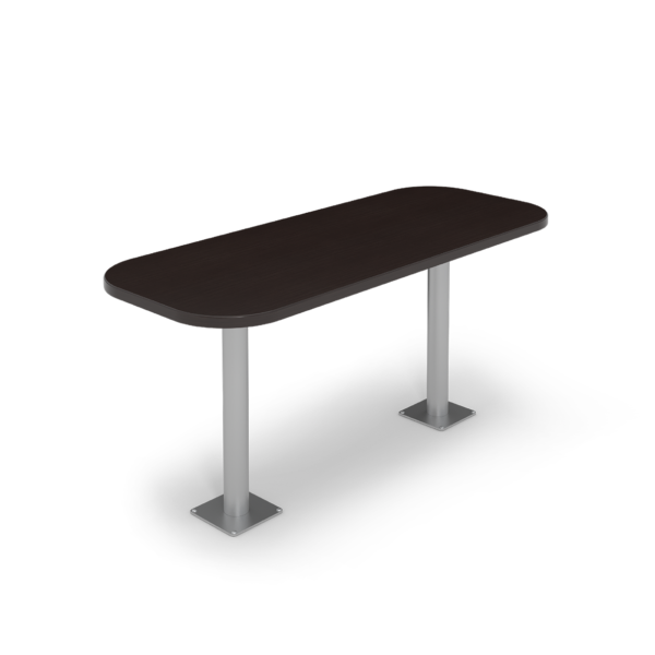 Center Stage Onlane Dining Table. Witchcraft Top and Silver Legs.