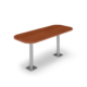 Center Stage Onlane Dining Table. Oiled Cherry Top and Silver Legs., for Onlane Dining Table - 64" x 28" (thumbnail 2)