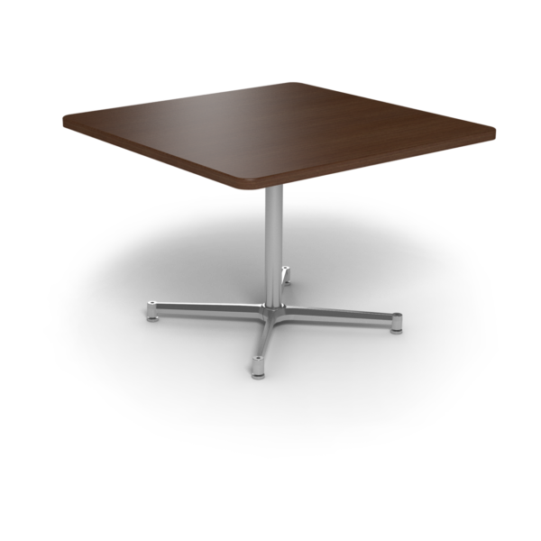 Center Stage Table Height Square Table. Gunstock Savoy & Silver Weldment
