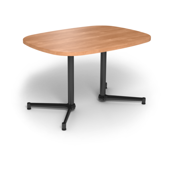 Center Stage, Super Elliptical Table Height Table, Honey Maple & Black Weldment