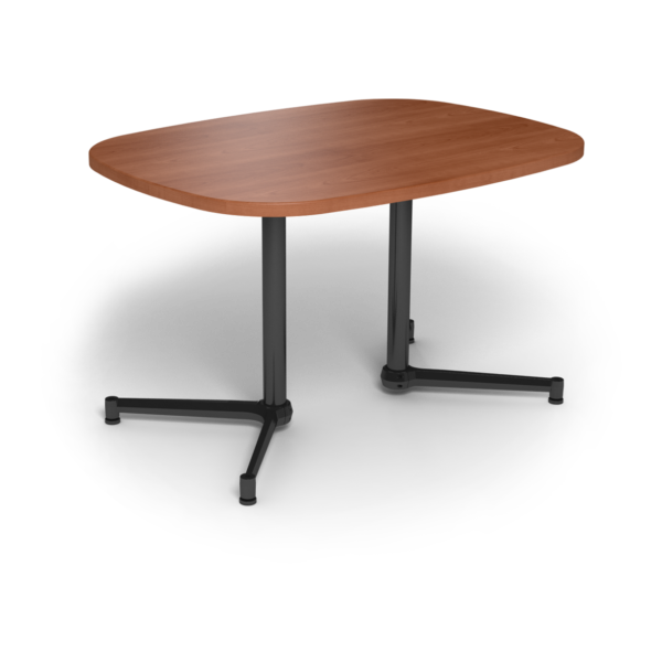 Center Stage, Super Elliptical Table Height Table, Oiled Cherry & Black Weldment