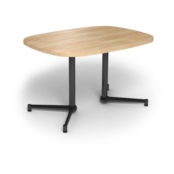 Center Stage, Super Elliptical Table Height Table, Sugar Maple & Black Weldment