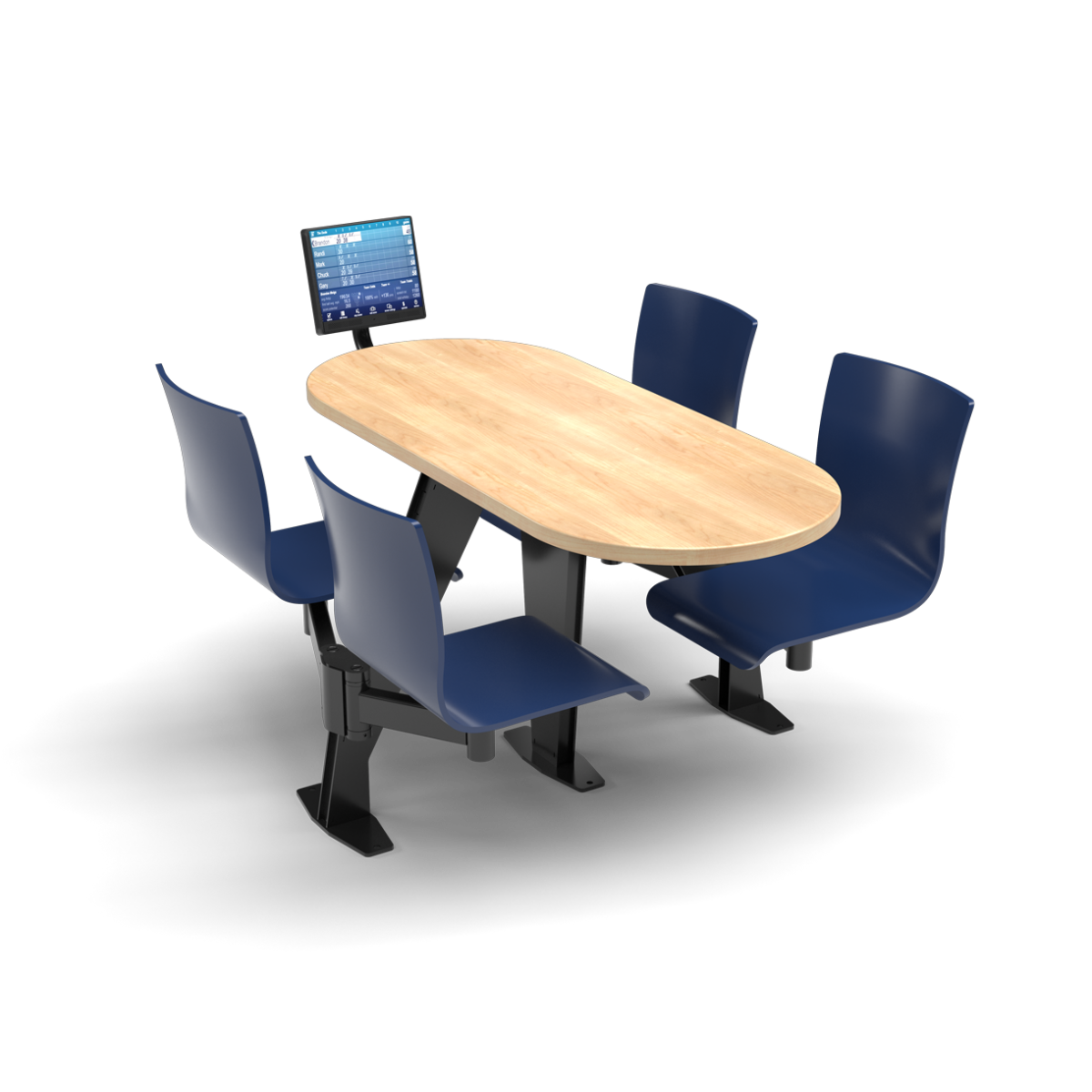 Blue Oval Meeting Table 