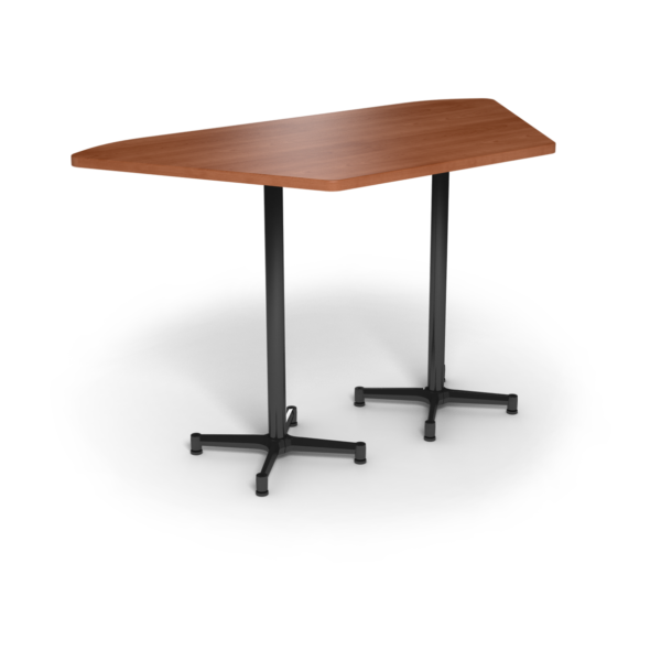 Center Stage, Trapezoid, Bar Height Table. Oiled Cherry & Black Weldment